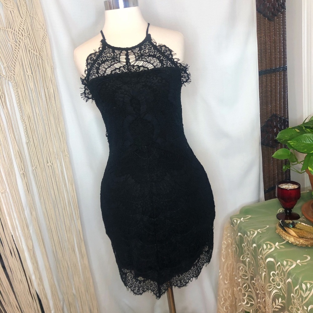 👇 free people black lace mini 👇